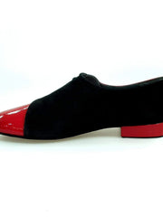 Carica immagine nella Galleria, Wish Dance Shop Stardust - Scarpa da Uomo in Camoscio Nero e Vernice Rossa