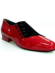 Load image into Gallery viewer, Wish Dance Shop Stardust - Scarpa da Uomo in Camoscio Nero e Vernice Rossa