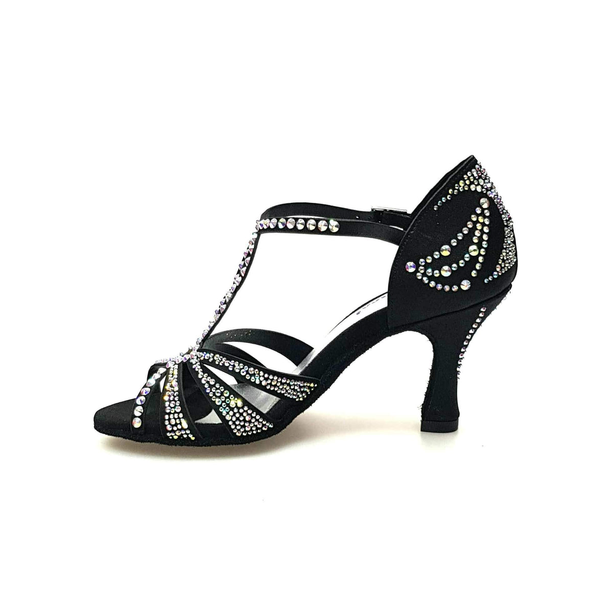 Scarpa da Ballo in Raso Seta Nero ALESSIA Superb Wish Dance, dettaglio tacco