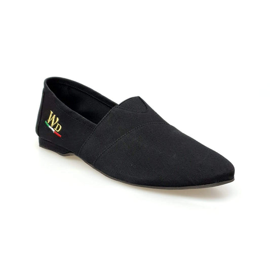 Espadrillas Tommy in tessuto nero con suola in corda, stile casual e comodo, ideale per l'estate.