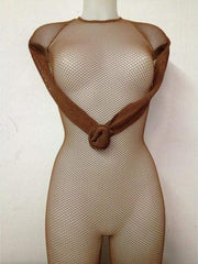 Carica immagine nella Galleria, ARISA - Tuta girocollo a Rete Professionale a micronodi Massaggiante e Modellante con occhiello piedi al dito Illice