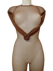 Carica immagine nella Galleria, ARISA - Tuta girocollo a Rete Professionale a micronodi Massaggiante e Modellante con occhiello piedi al dito Illice Wish Dance Shop