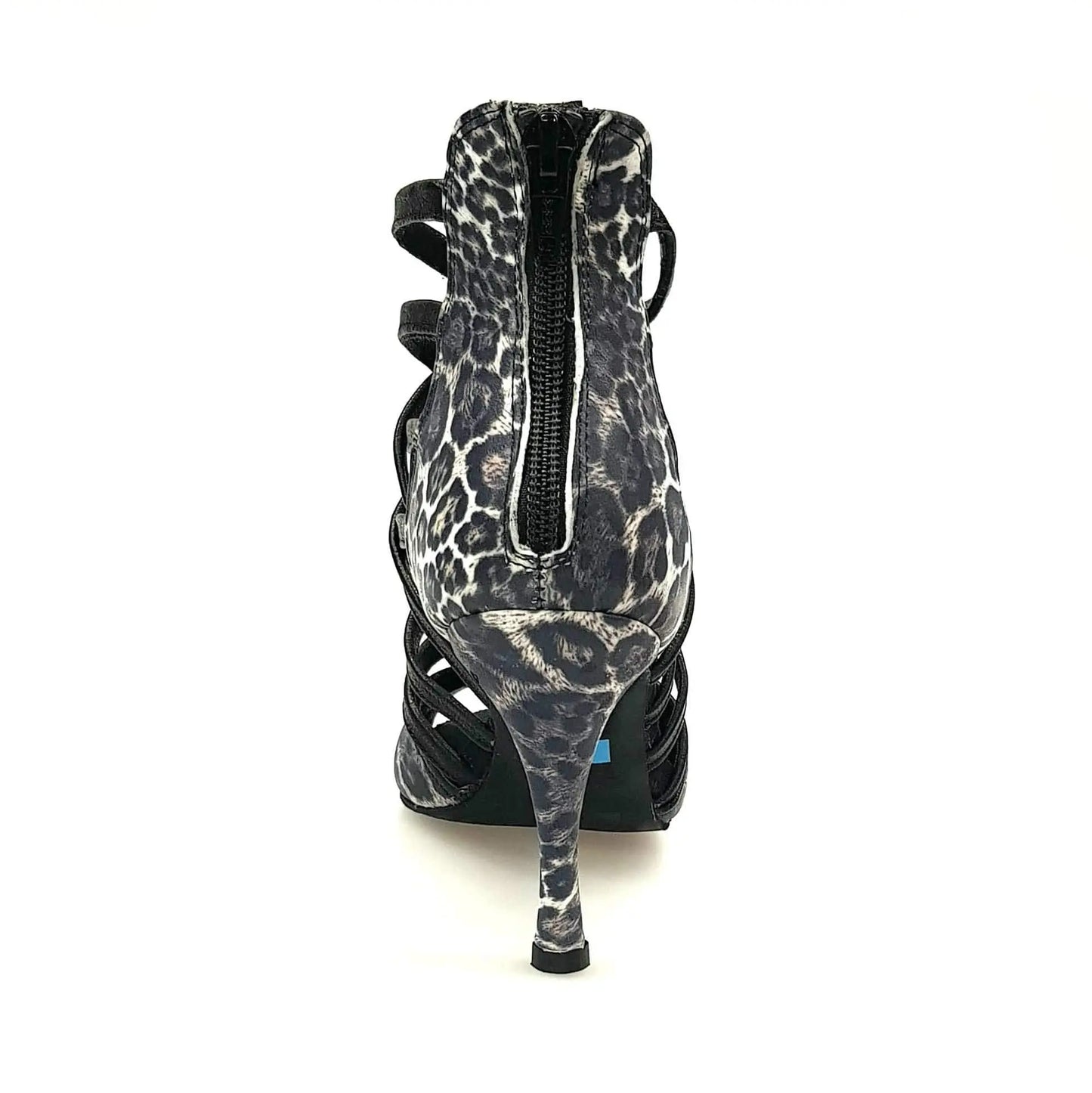 Sandalo da donna Wishdance Megan in pelle maculato con fascette in pelle nera, scarpa elegante e stile casual.