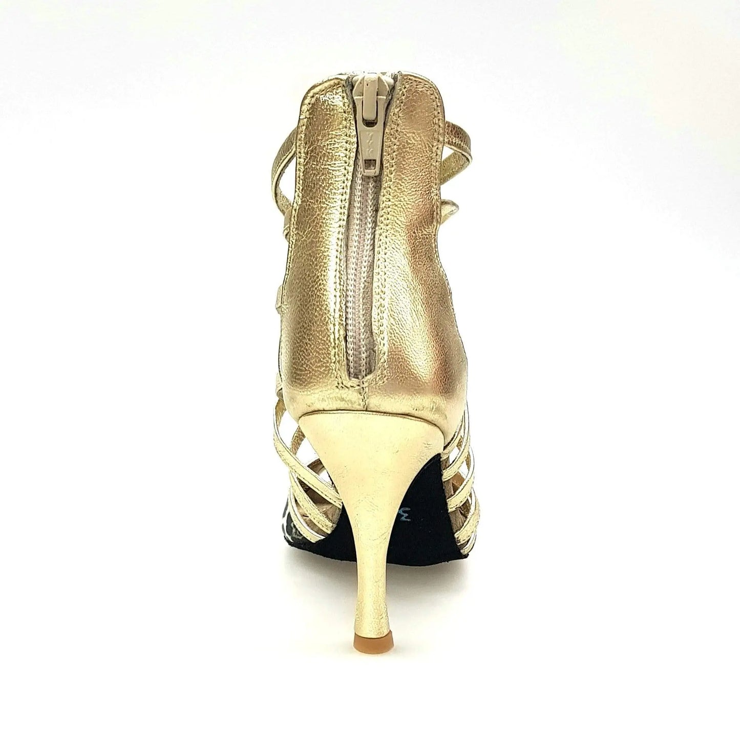 Sandalo da donna Wishdance Megan in pelle oro con tomaia anteriore in maculato, scarpa elegante e alla moda