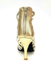 Carica immagine nella Galleria, Wishdance 161 Sandalo da Donna in pelle Oro con tomaia in Maculato