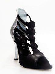 Load image into Gallery viewer, Wishdance 460 Sandalo in Pelle Nera e Argento