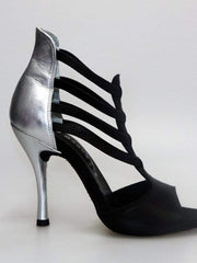 Load image into Gallery viewer, Wishdance 460 Sandalo in Pelle Nera e Argento