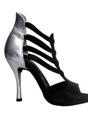 Carica immagine nella Galleria, Wishdance 460 Sandalo in Pelle Nera e Argento