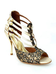 Carica immagine nella Galleria, Wishdance Lussuria - 779 Fiorato Veneziano Oro con Tallone in Lurex Oro