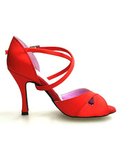 Load image into Gallery viewer, Wishdance Art. 32 QC Scarpa Basica Da donna in Raso Rosso con Cuscino memorex e Cinturino Incrociato sul Collo Piede