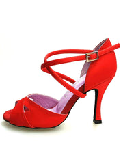Load image into Gallery viewer, Wishdance Art. 32 QC Scarpa Basica Da donna in Raso Rosso con Cuscino memorex e Cinturino Incrociato sul Collo Piede