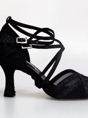 Carica immagine nella Galleria, Wishdance Art. 45R QD Scarpa da donna in Glitter Nero con Retina con Cuscino memorex