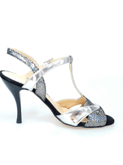 Carica immagine nella Galleria, Wishdance D'orsay da Donna in Pelle Argento e Multicolor con Tacco a Spillo