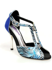 Carica immagine nella Galleria, Wishdance Fascino - Scarpa da Donna in Jungla Blu e tallone in Camoscio Blu