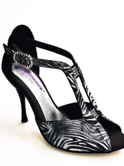 Carica immagine nella Galleria, Wishdance Fascino - Scarpa da Donna in Jungla Grigio e Tallone in Camoscio Nero