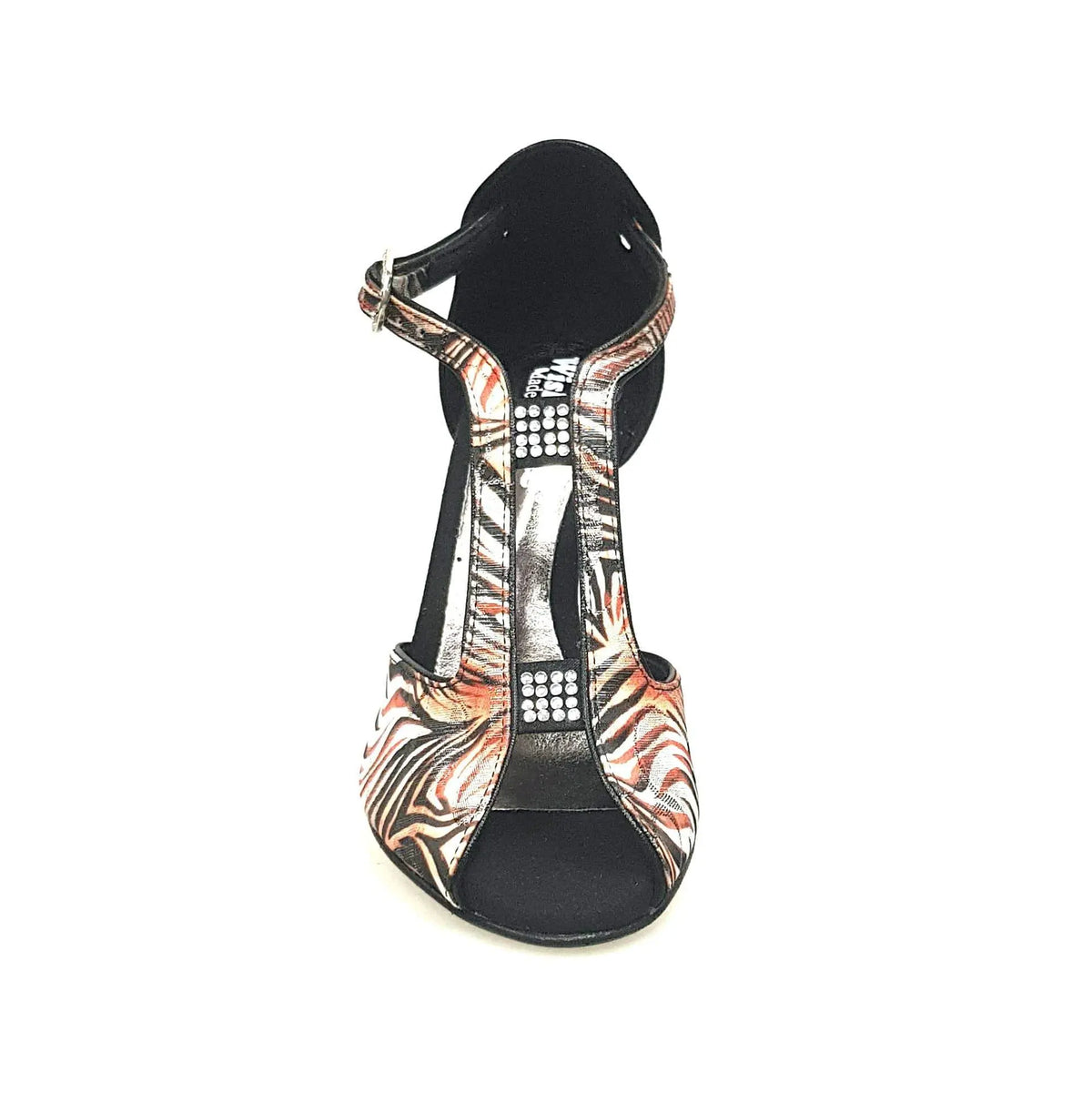 Scarpa donna Wishdance Fascino (401) in jungla rossa con tallone in camoscio nero, dettagli eleganti e stile alla moda