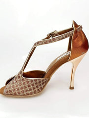 Carica immagine nella Galleria, Wishdance Fascino - Scarpa da Donna in Net Glitter e Lurex Bronzo