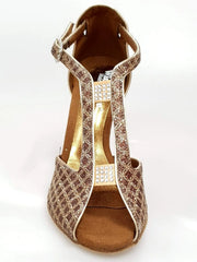 Carica immagine nella Galleria, Wishdance Fascino - Scarpa da Donna in Net Glitter e Lurex Bronzo