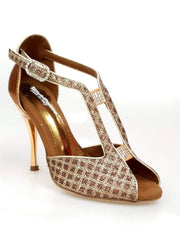 Carica immagine nella Galleria, Wishdance Fascino - Scarpa da Donna in Net Glitter e Lurex Bronzo