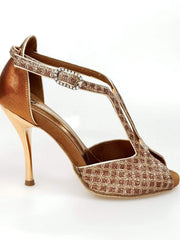 Carica immagine nella Galleria, Wishdance Fascino - Scarpa da Donna in Net Glitter e Lurex Bronzo
