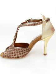 Carica immagine nella Galleria, Wishdance Fascino - Scarpa da Donna in Net Glitter e Lurex Oro