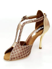 Carica immagine nella Galleria, Wishdance Fascino - Scarpa da Donna in Net Glitter e Lurex Oro