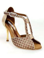 Carica immagine nella Galleria, Wishdance Fascino - Scarpa da Donna in Net Glitter e Lurex Oro