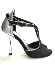 Carica immagine nella Galleria, Wishdance Fascino - Scarpa da Donna in Pelle Nera e Lurex Argento