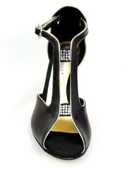 Carica immagine nella Galleria, Wishdance Fascino - Scarpa da Donna in Pelle Nera e Lurex Oro