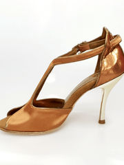 Carica immagine nella Galleria, Wishdance Fascino - Scarpa da Donna in Raso Bronzo e Lurex Bronzo