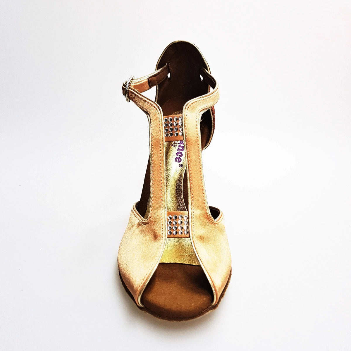Scarpa da Donna in Raso Seta Carne e Glitter Tan ELIDE Wish Dance, vista tre quarti