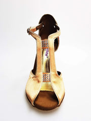 Carica immagine nella Galleria, Wishdance Fascino - Scarpa da Donna in Raso Carne e Glitter Tan