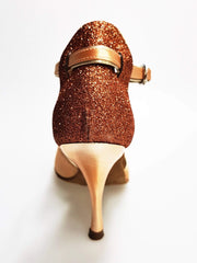 Carica immagine nella Galleria, Wishdance Fascino - Scarpa da Donna in Raso Carne e Glitter Tan