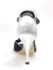 Carica immagine nella Galleria, Wishdance Fascino - Scarpa da Donna in Raso Nero e Lurex Argento