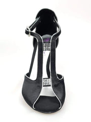 Carica immagine nella Galleria, Wishdance Fascino - Scarpa da Donna in Raso Nero e Lurex Argento