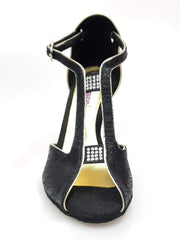 Carica immagine nella Galleria, Wishdance Fascino - Scarpa da Donna in Sofia Nero e Lurex Oro