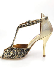 Carica immagine nella Galleria, Wishdance Fascino - Scarpa da Donna in tessuto Fiorato Oro e Lurex Oro