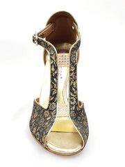 Carica immagine nella Galleria, Wishdance Fascino - Scarpa da Donna in tessuto Fiorato Oro e Lurex Oro