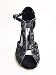 Carica immagine nella Galleria, Wishdance Fascino - Scarpa da Donna in tessuto Fiorato Silver e Lurex Nero