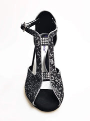 Carica immagine nella Galleria, Wishdance Fascino - Scarpa da Donna in tessuto Fiorato Silver e Lurex Nero