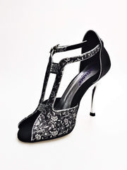 Carica immagine nella Galleria, Wishdance Fascino - Scarpa da Donna in tessuto Fiorato Silver e Lurex Nero