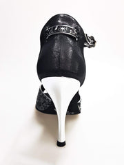 Carica immagine nella Galleria, Wishdance Fascino - Scarpa da Donna in tessuto Fiorato Silver e Lurex Nero