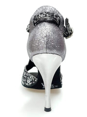 Load image into Gallery viewer, Wishdance Fascino - Scarpa da Donna in tessuto Fiorato Silver e Tallone in Glitter CDF