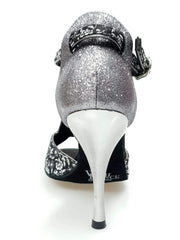 Carica immagine nella Galleria, Wishdance Fascino - Scarpa da Donna in tessuto Fiorato Silver e Tallone in Glitter CDF