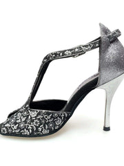 Carica immagine nella Galleria, Wishdance Fascino - Scarpa da Donna in tessuto Fiorato Silver e Tallone in Glitter CDF
