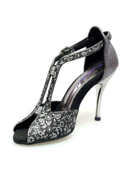 Carica immagine nella Galleria, Wishdance Fascino - Scarpa da Donna in tessuto Fiorato Silver e Tallone in Glitter CDF