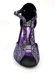 Carica immagine nella Galleria, Wishdance Fascino - Scarpa da Donna in tessuto Fiorato Viola e Lurex Viola