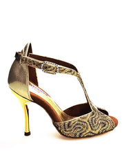 Load image into Gallery viewer, Wishdance Fascino - Scarpa da Donna in tessuto Lace e Lurex Oro