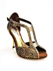 Load image into Gallery viewer, Wishdance Fascino - Scarpa da Donna in tessuto Lace e Lurex Oro