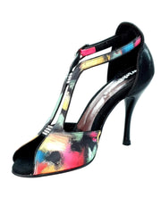 Load image into Gallery viewer, Wishdance Fascino - Scarpa da Donna in tessuto Picasso Nero e Tallone Lurex Nero